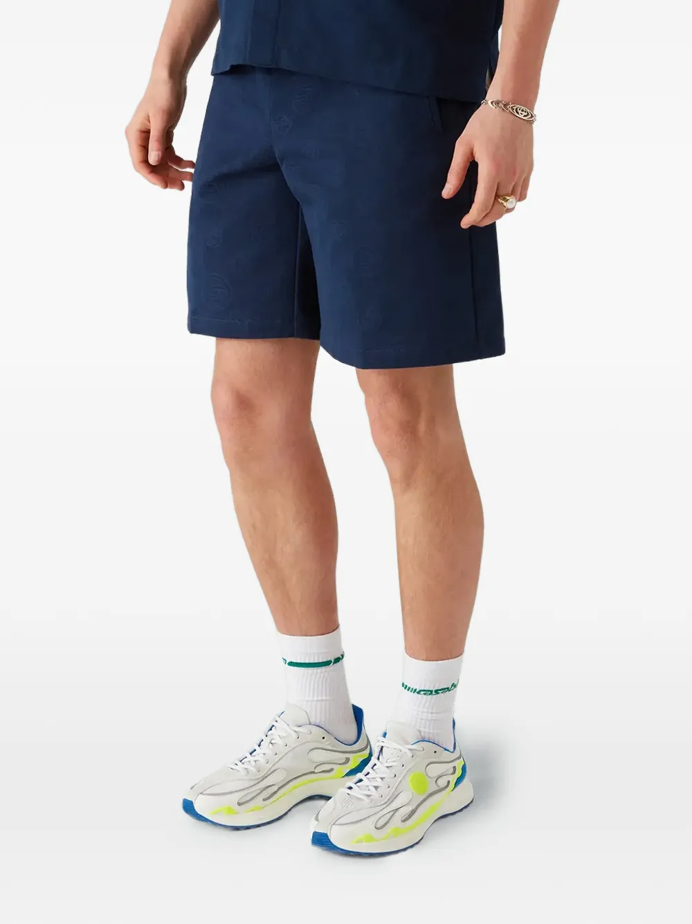 Casablanca pattern-detail shorts - Blu