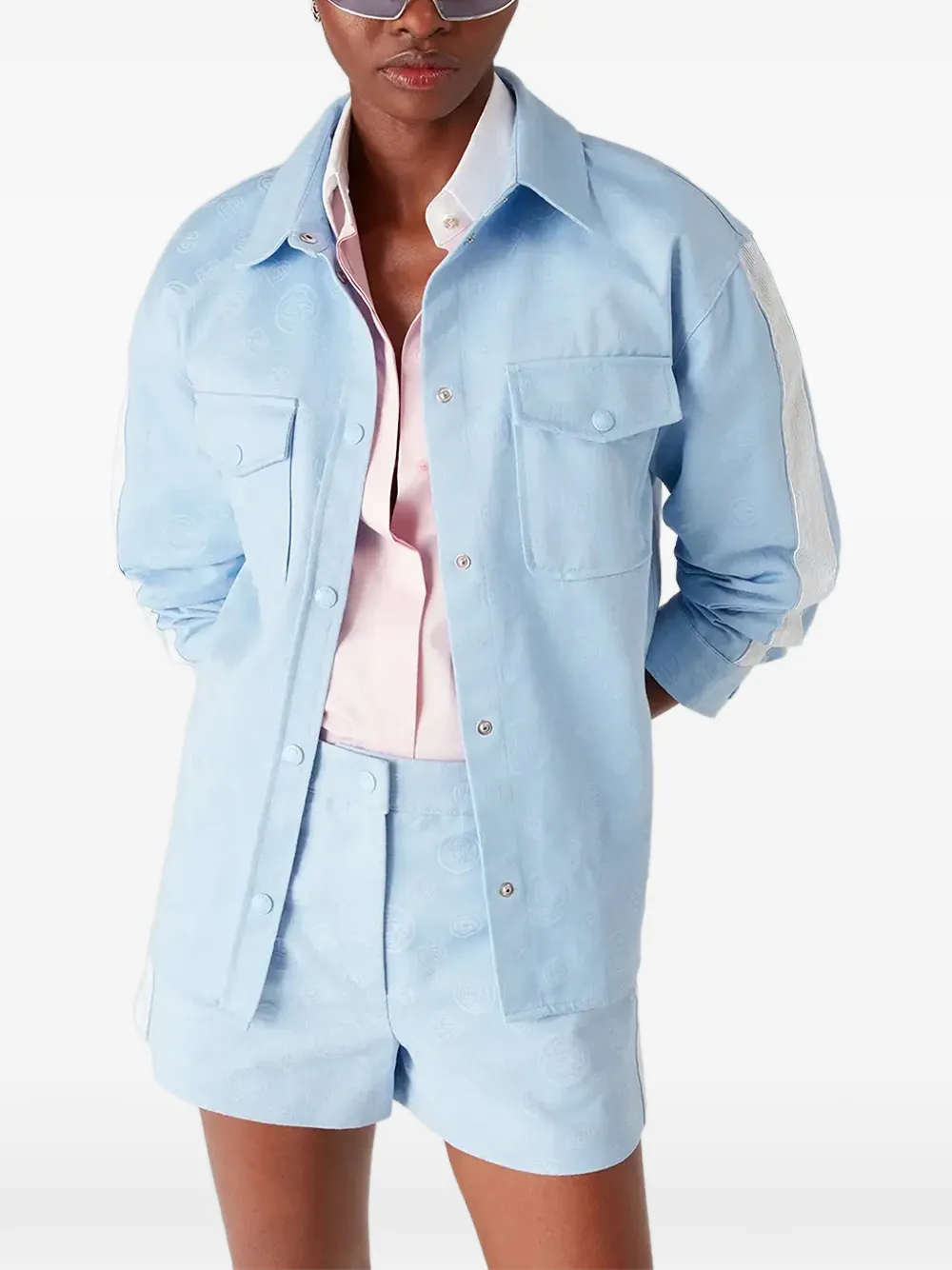 Casablanca Gestreepte blouse met opgestikte zak Blauw