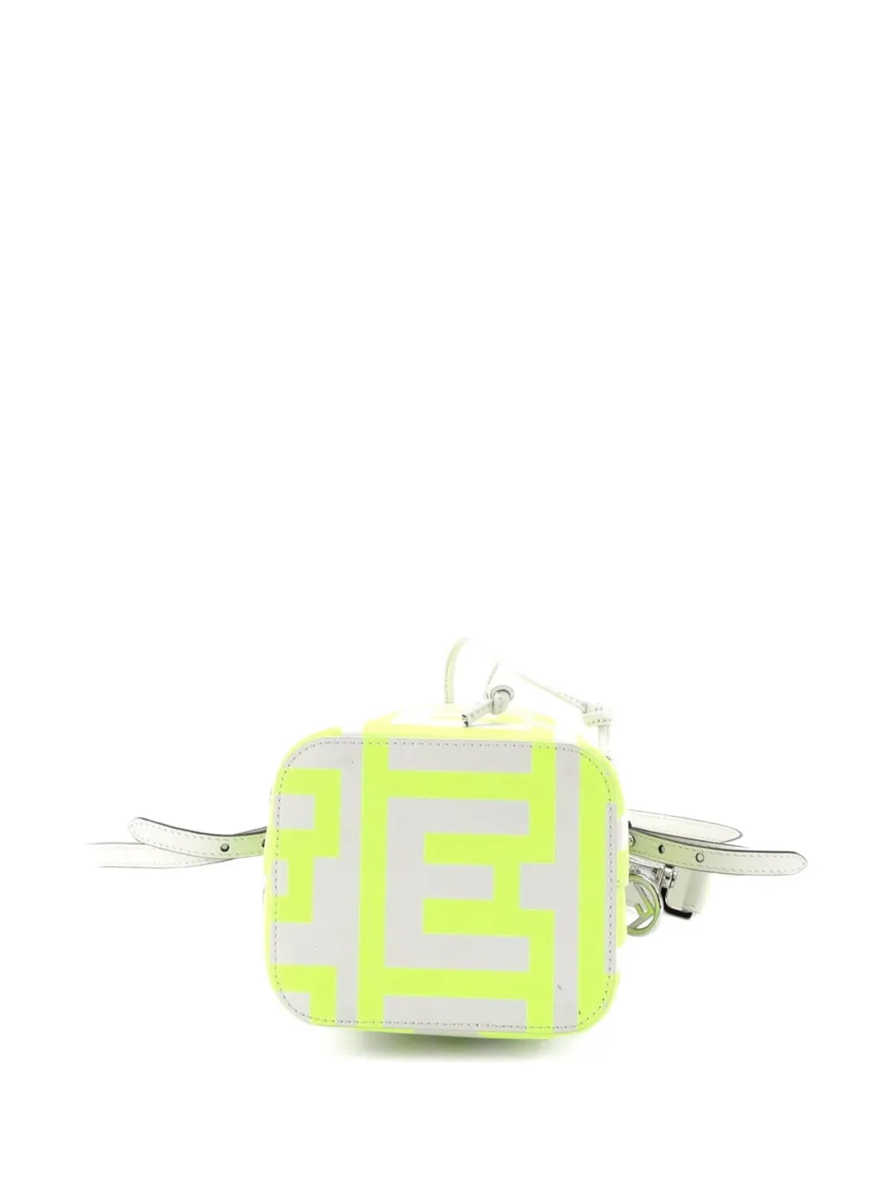 Fendi Pre-owned X Marc Jacobs Mon Tresor Printed Leather Mini Bucket Bag in Grey, view 4