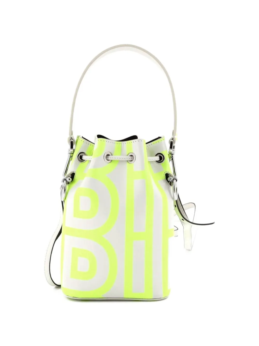 Fendi Pre-owned X Marc Jacobs Mon Tresor Printed Leather Mini Bucket Bag in Grey, view 2