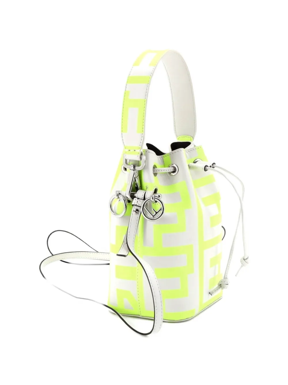 Fendi Pre-owned X Marc Jacobs Mon Tresor Printed Leather Mini Bucket Bag in Grey, view 3