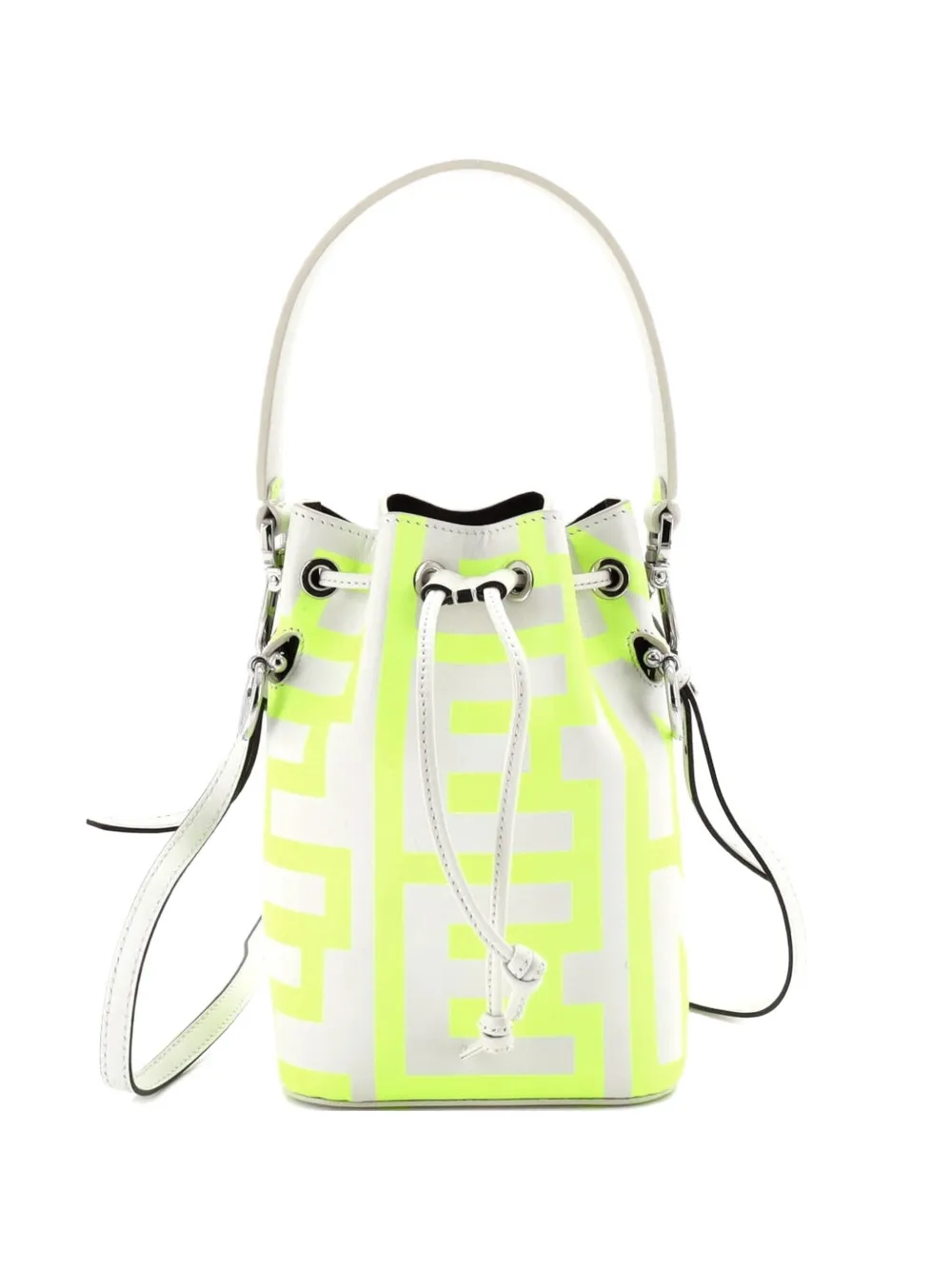 Fendi Pre-Owned x Marc Jacobs Mon Tresor Printed Leather Mini bucket bag - Grigio