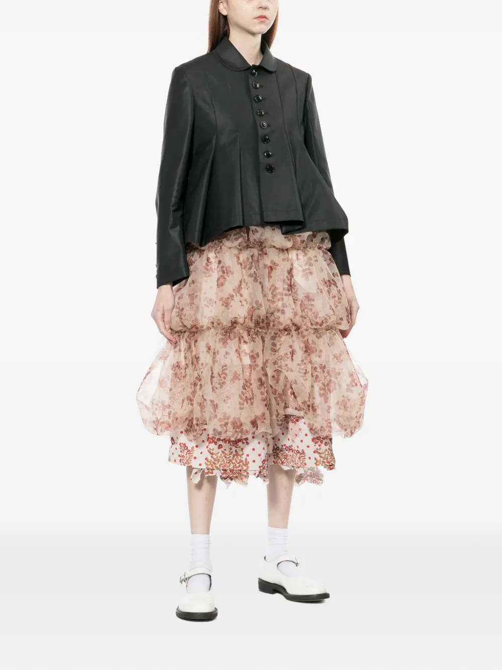 Buttoned Peplum Jacket