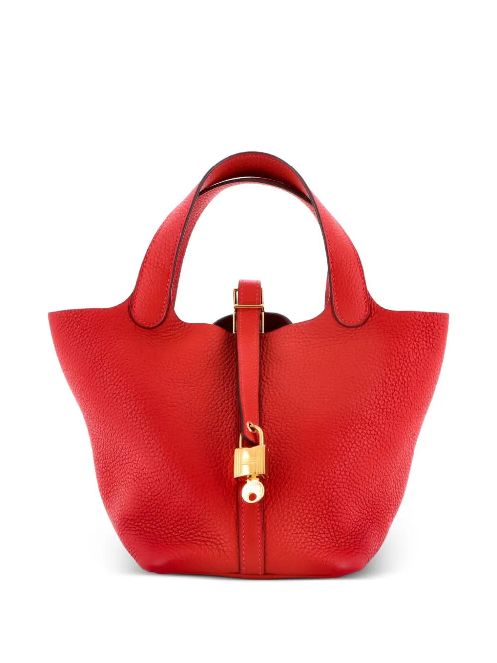 Hermès Pre-Owned Picotin Lock Bag Clemence PM bucket bag - Rosso