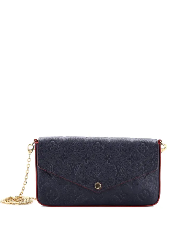 Louis Vuitton Pre-owned Felicie Pochette Monogram Empreinte Leather Crossbody Bag in Blue