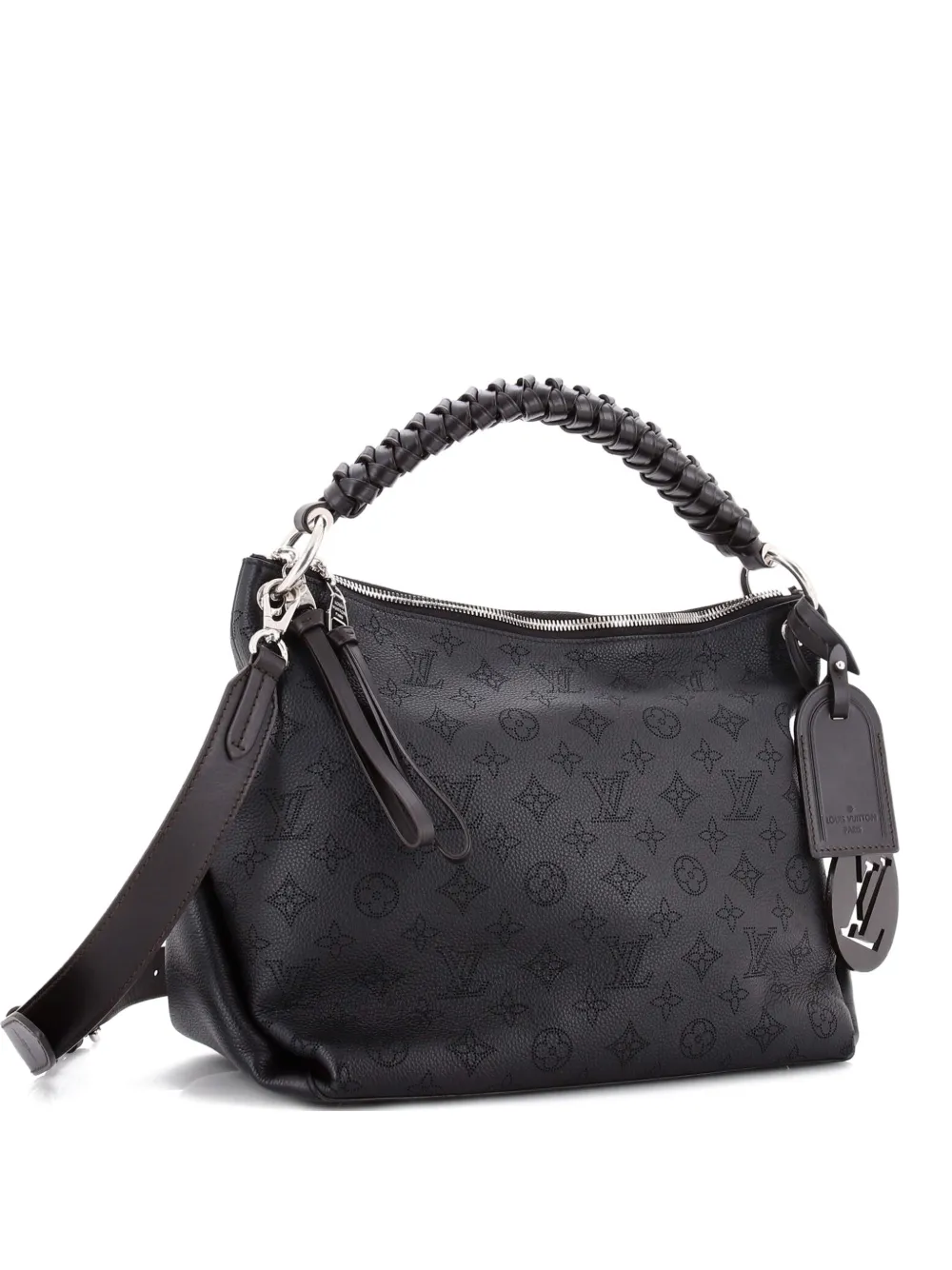 Louis Vuitton Pre-Owned Braided Handle Beaubourg Mahina Leather MM hobo bag - Nero