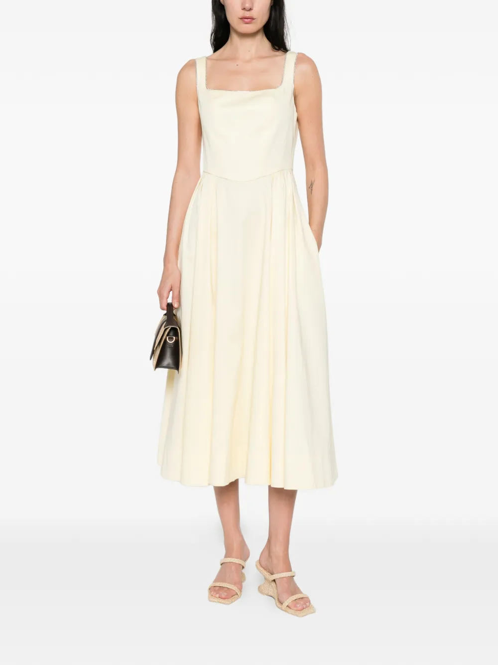  Maje Rhinestone-trim Midi Dress - Yellow 