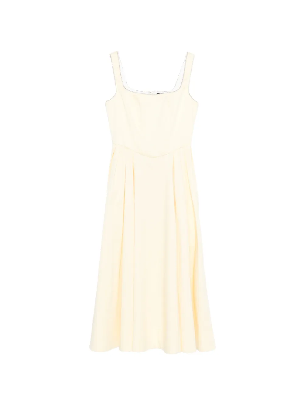 Maje rhinestone-trim midi dress - Giallo