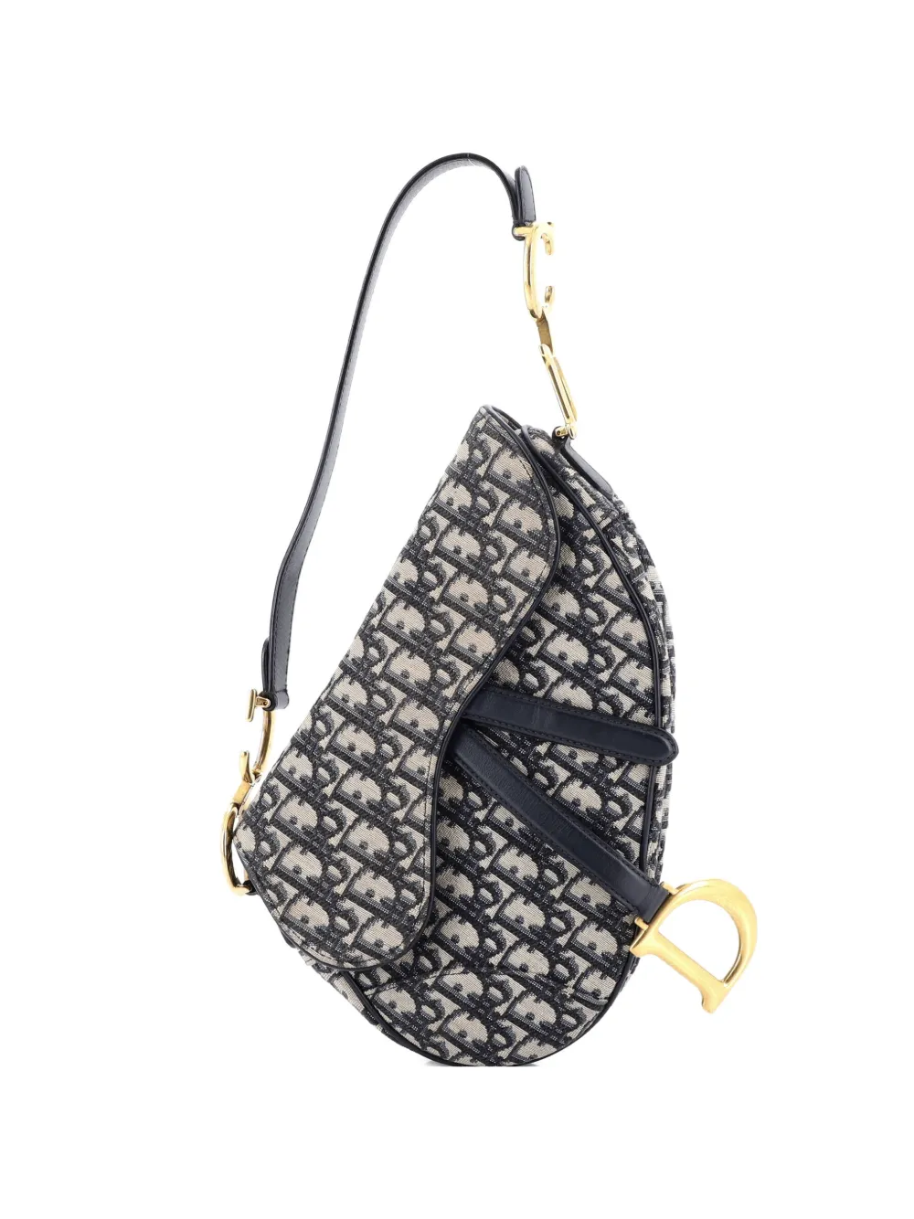 Christian Dior Pre-Owned Saddle Handbag Oblique Canvas Medium shoulder bag - Blu