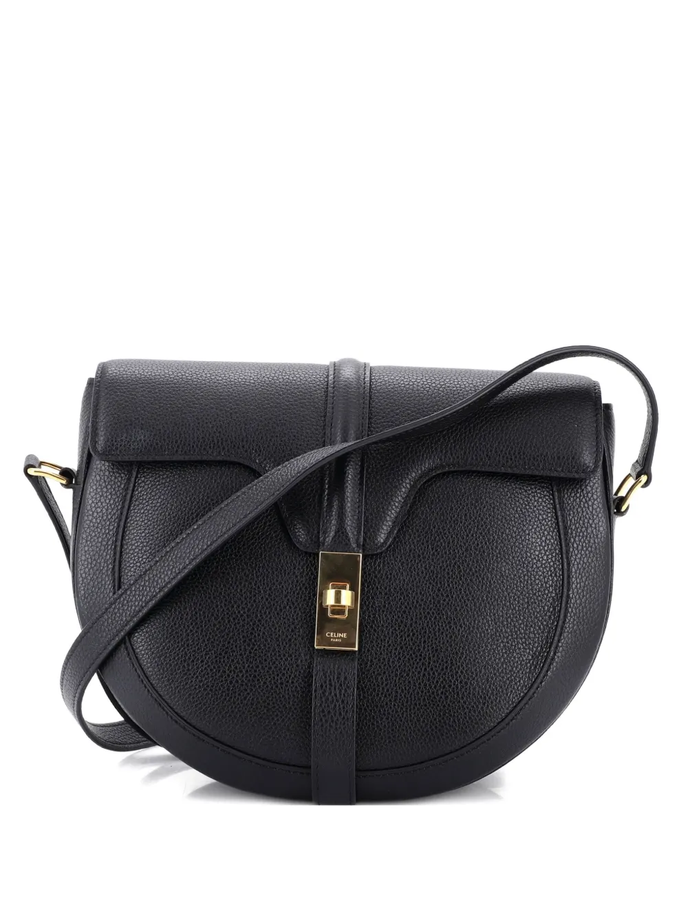 Celine Pre-Owned Besace 16 Bag Grained Calfskin Medium crossbody bag - Nero