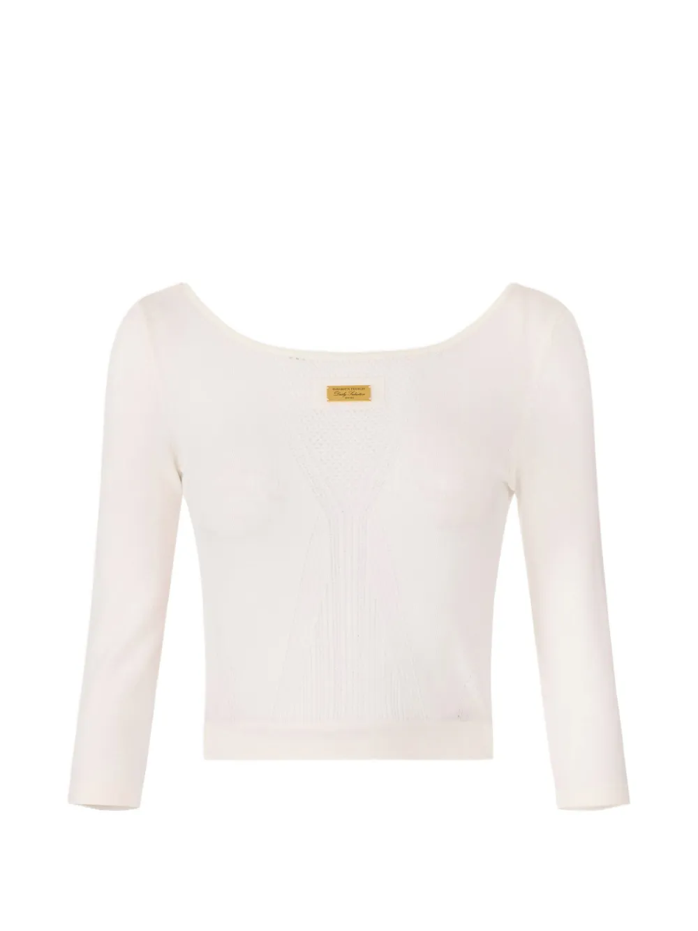 Elisabetta Franchi logo-plaque knit top - Toni neutri