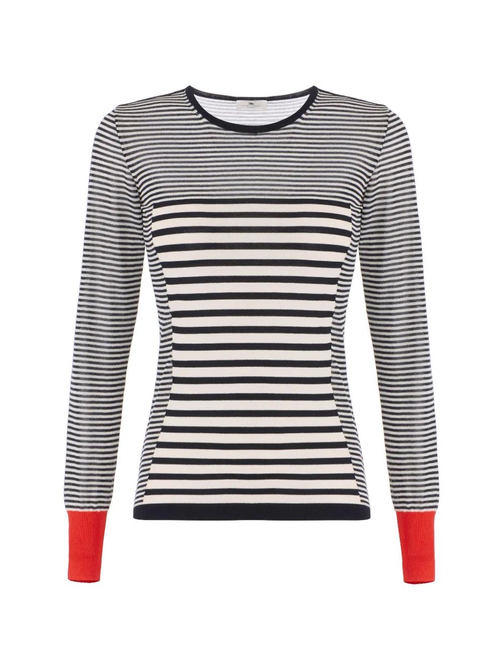 Elisabetta Franchi striped crew-neck top - Rosso