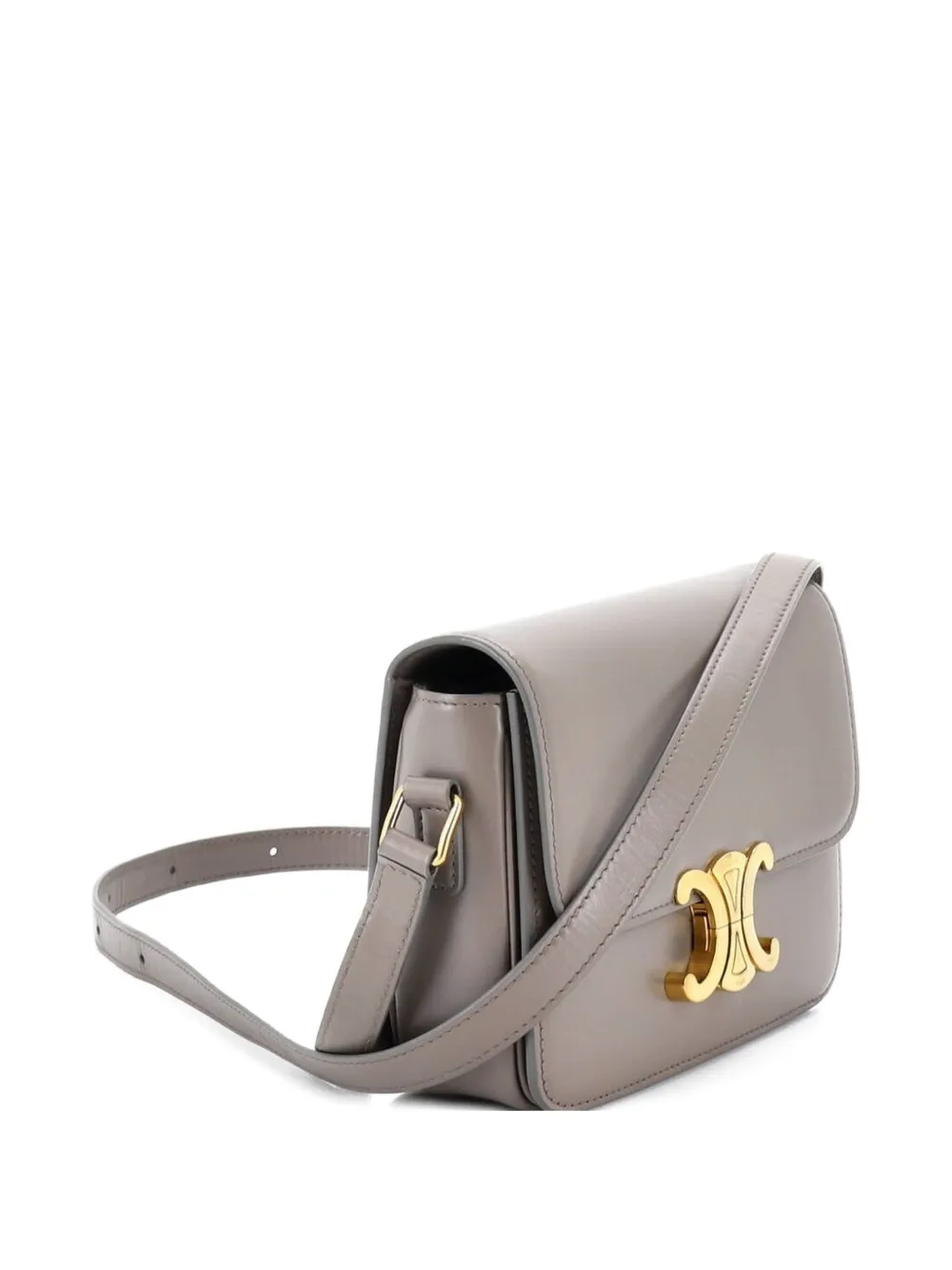  Celine Pre-owned Triomphe Shoulder Bag Smooth Calfskin Teen Crossbody Bag - Grey 
