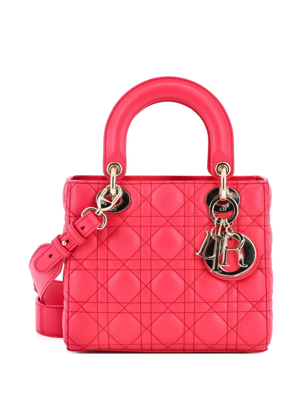 Christian Dior Pre-Owned My ABCDior Lady Dior Bag Cannage Quilt Lambskin crossbody bag - Rosa