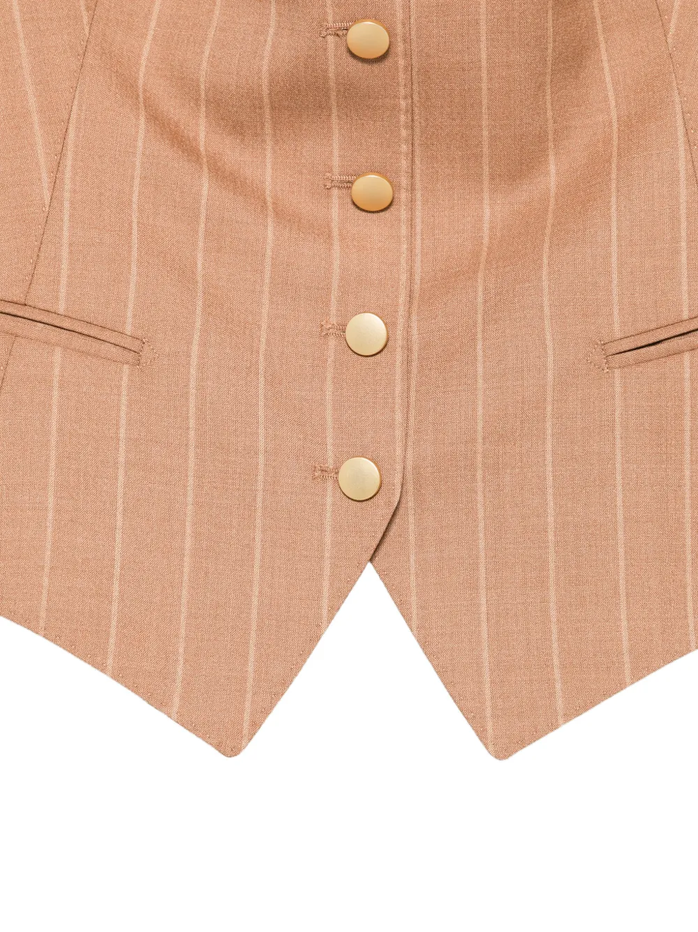 Tagliatore Gestreept gilet met knoop Bruin