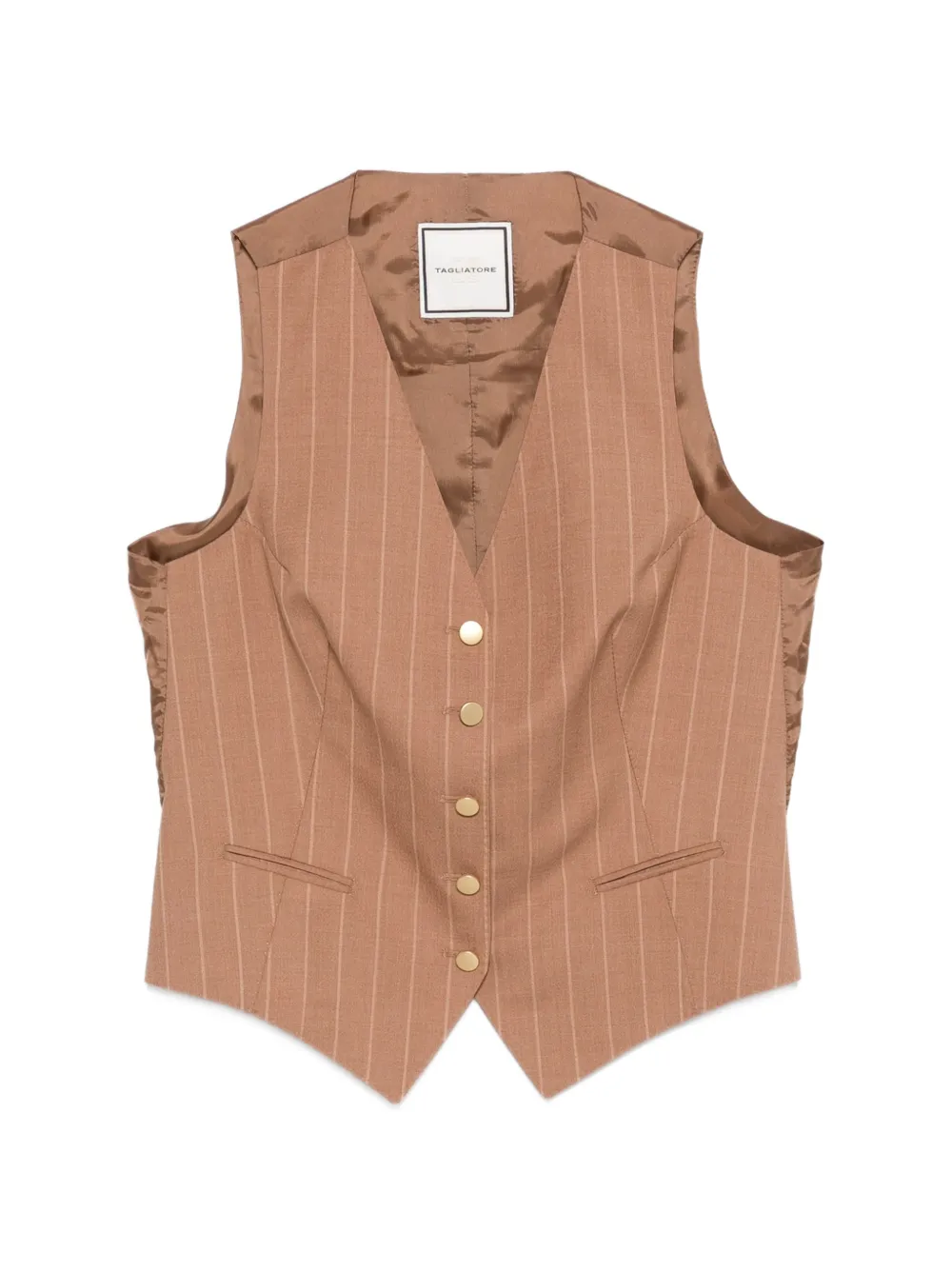 Tagliatore pinstripe button waistcoat - Braun