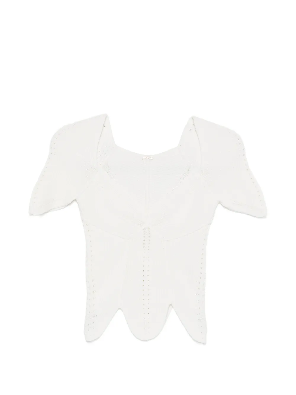 Cult Gaia Eliza V-neck scalloped top - Bianco