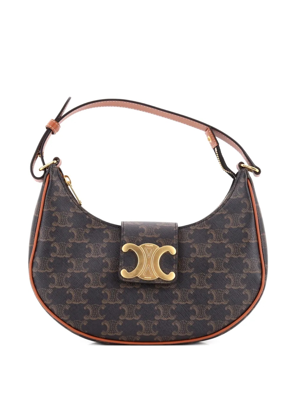 Celine Pre-Owned Ava Triomphe Bag Triomphe Coated Canvas shoulder bag - Marrone