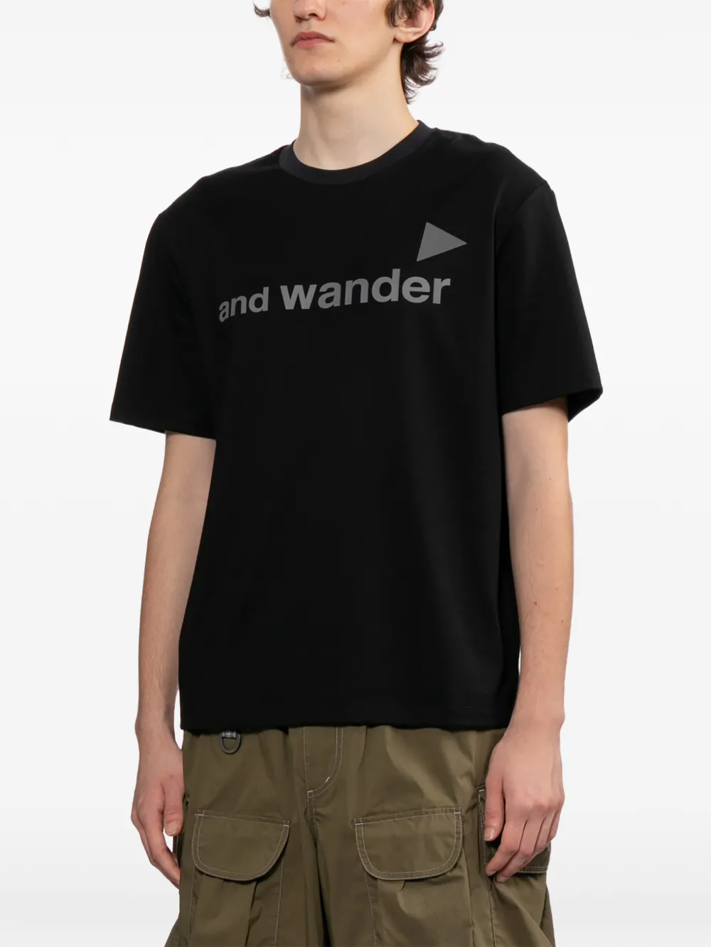 and Wander T-shirt met logo Zwart