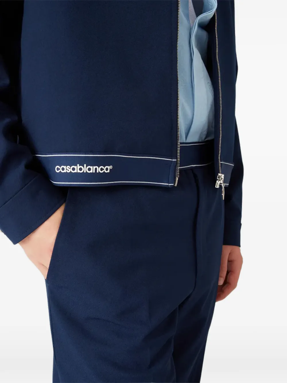 Casablanca Shirtjack met logo afwerking Blauw