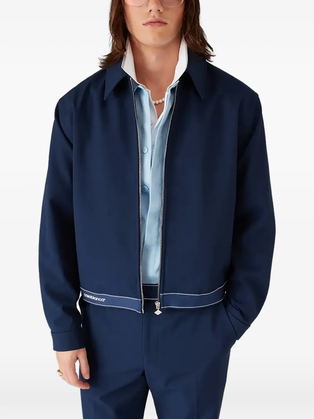 Casablanca Shirtjack met logo afwerking Blauw