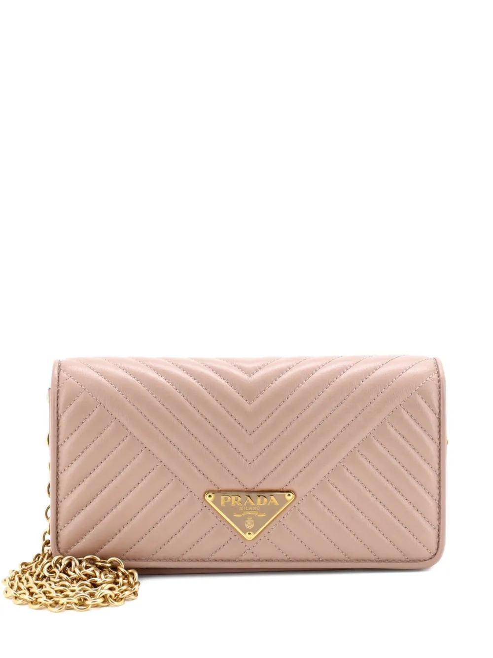 Prada Pre-Owned Wallet on Chain Diagramme Quilted Leather crossbody bag - Toni neutri