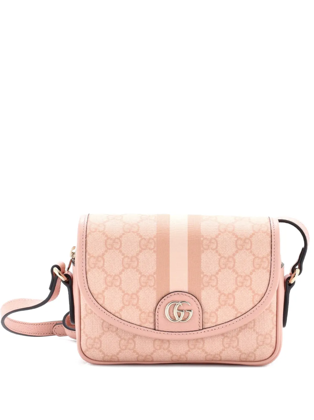 Gucci Pre-Owned Ophidia Flap Shoulder Bag GG Coated Canvas Mini crossbody bag - Rosa