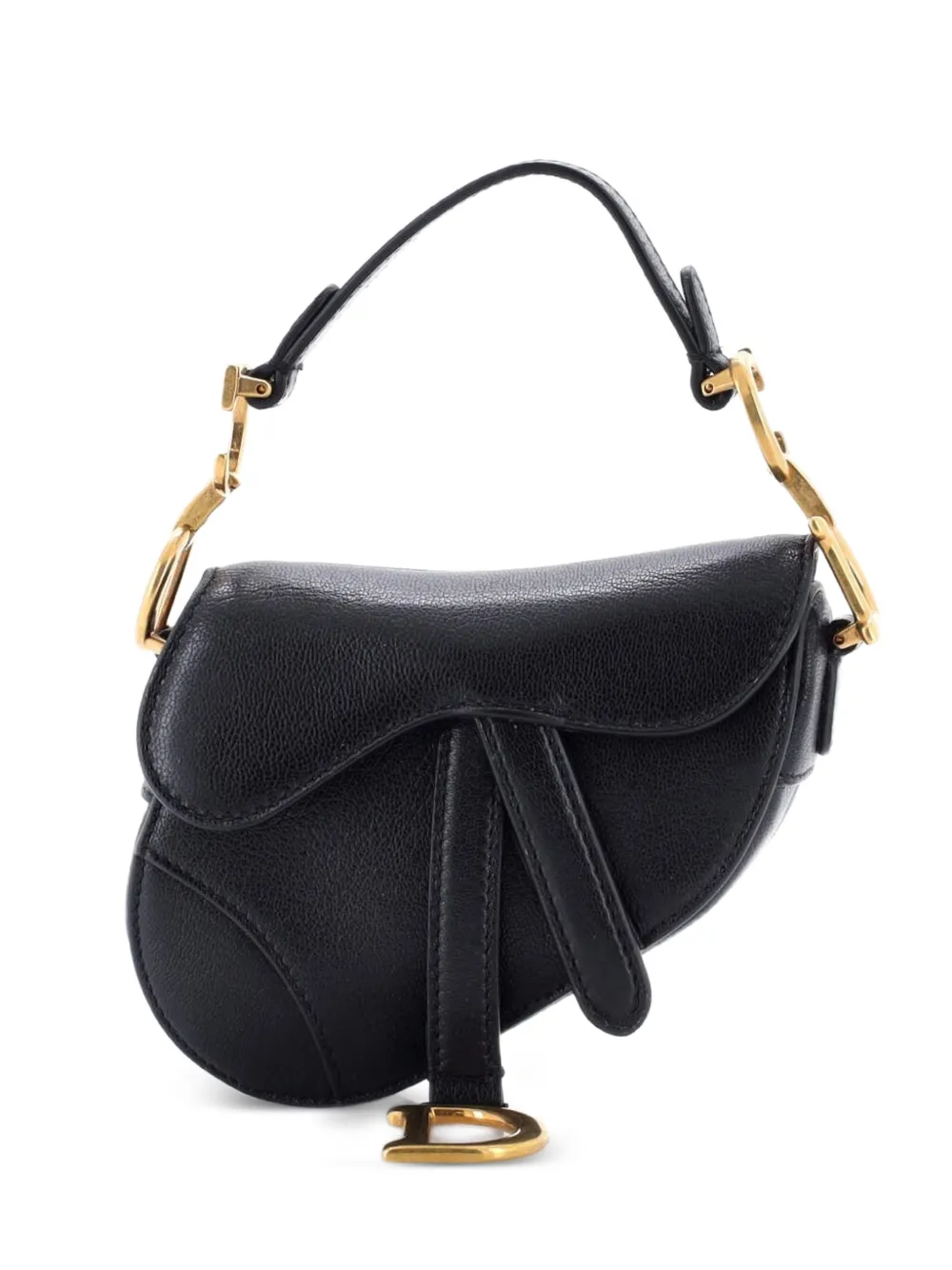 Christian Dior Pre-Owned Saddle Handbag Leather Micro satchel - Nero