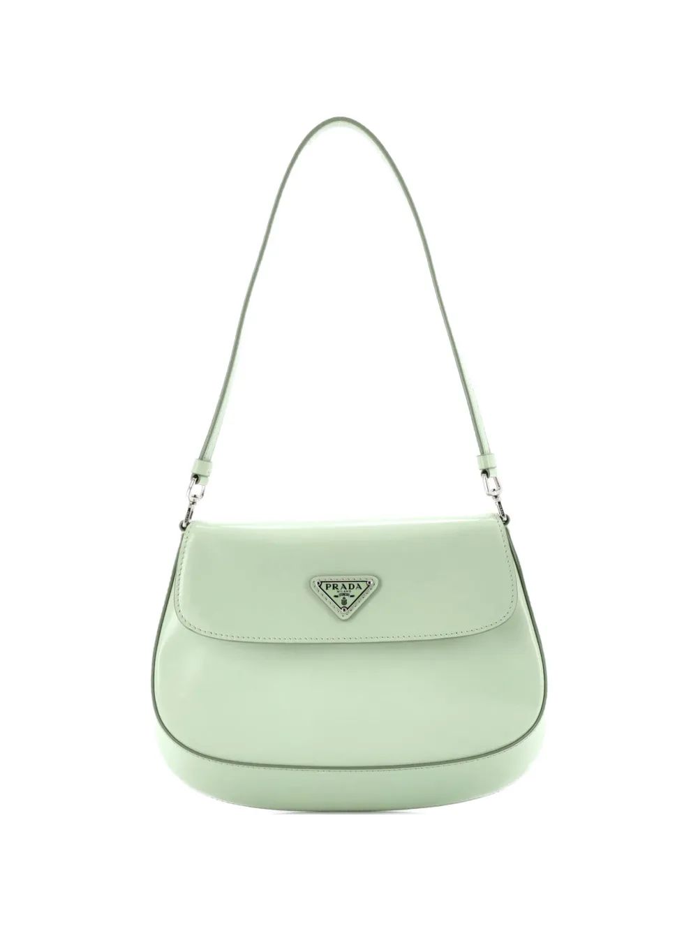 Prada Pre-Owned Cleo Flap Shoulder Bag Spazzolato Leather Small hobo bag - Verde