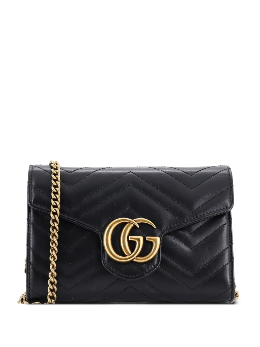 Gucci Pre-Owned GG Marmont Chain Wallet Matelasse Leather Mini crossbody bag - Nero