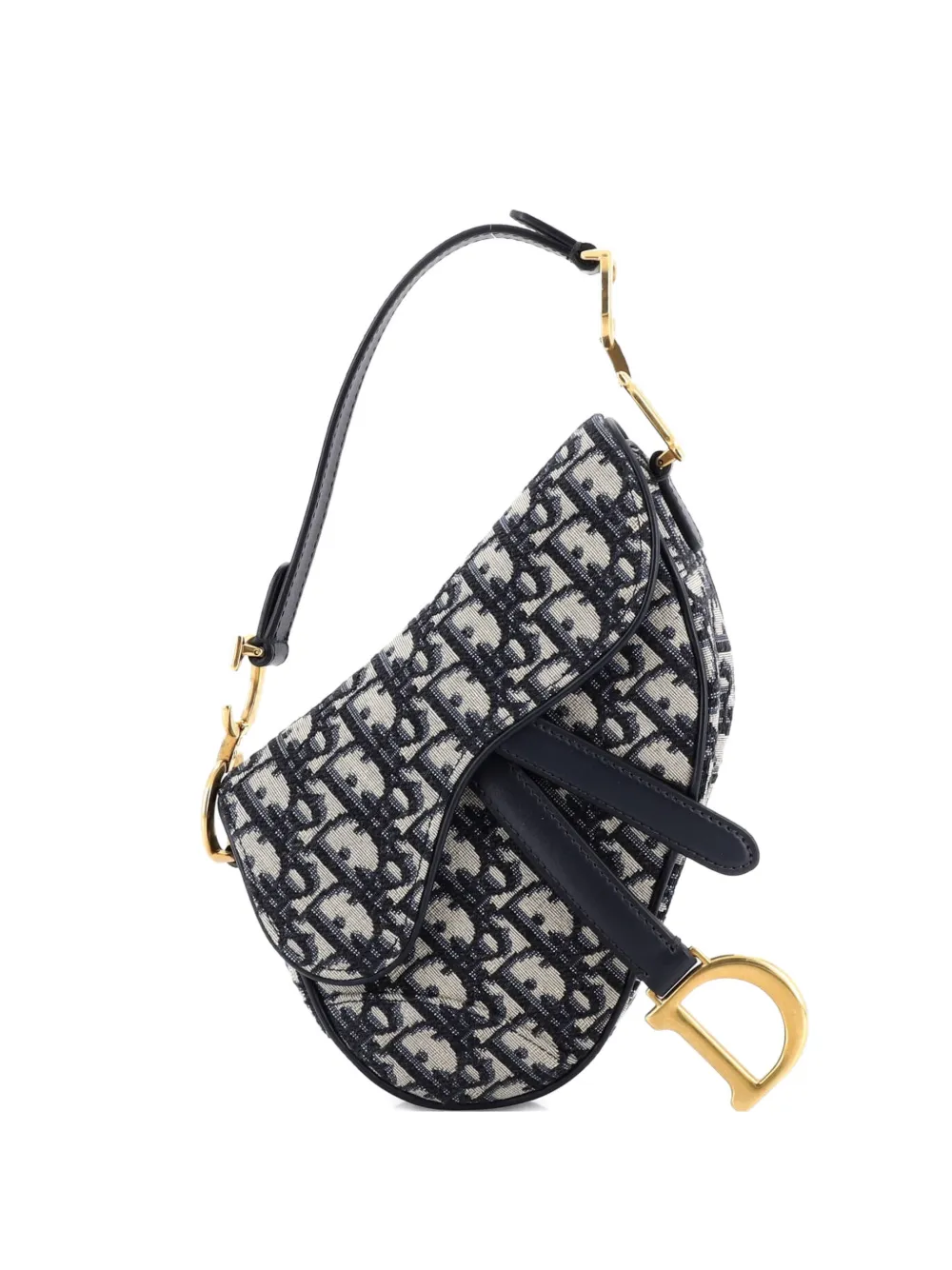 Christian Dior Pre-Owned Saddle Handbag Oblique Canvas Mini shoulder bag - Blu