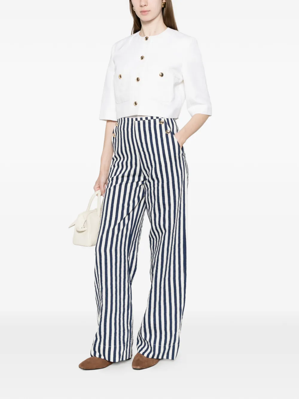  Maje Cropped Jacket - White 