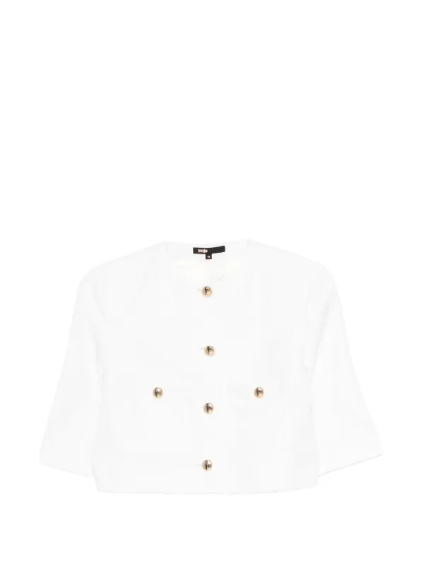 Maje Cropped Jacket | White | FARFETCH