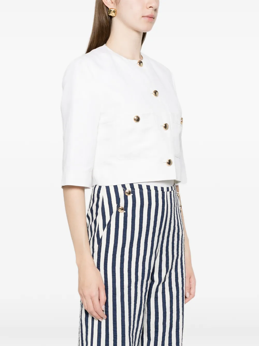 Maje Cropped Jacket - White 