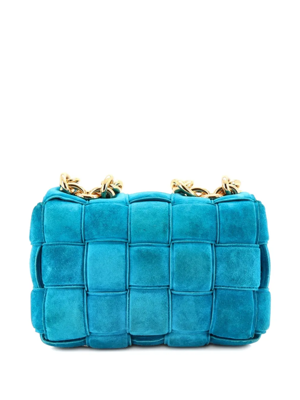 Cassette Chain Padded Maxi Intrecciato Suede Crossbody Bag