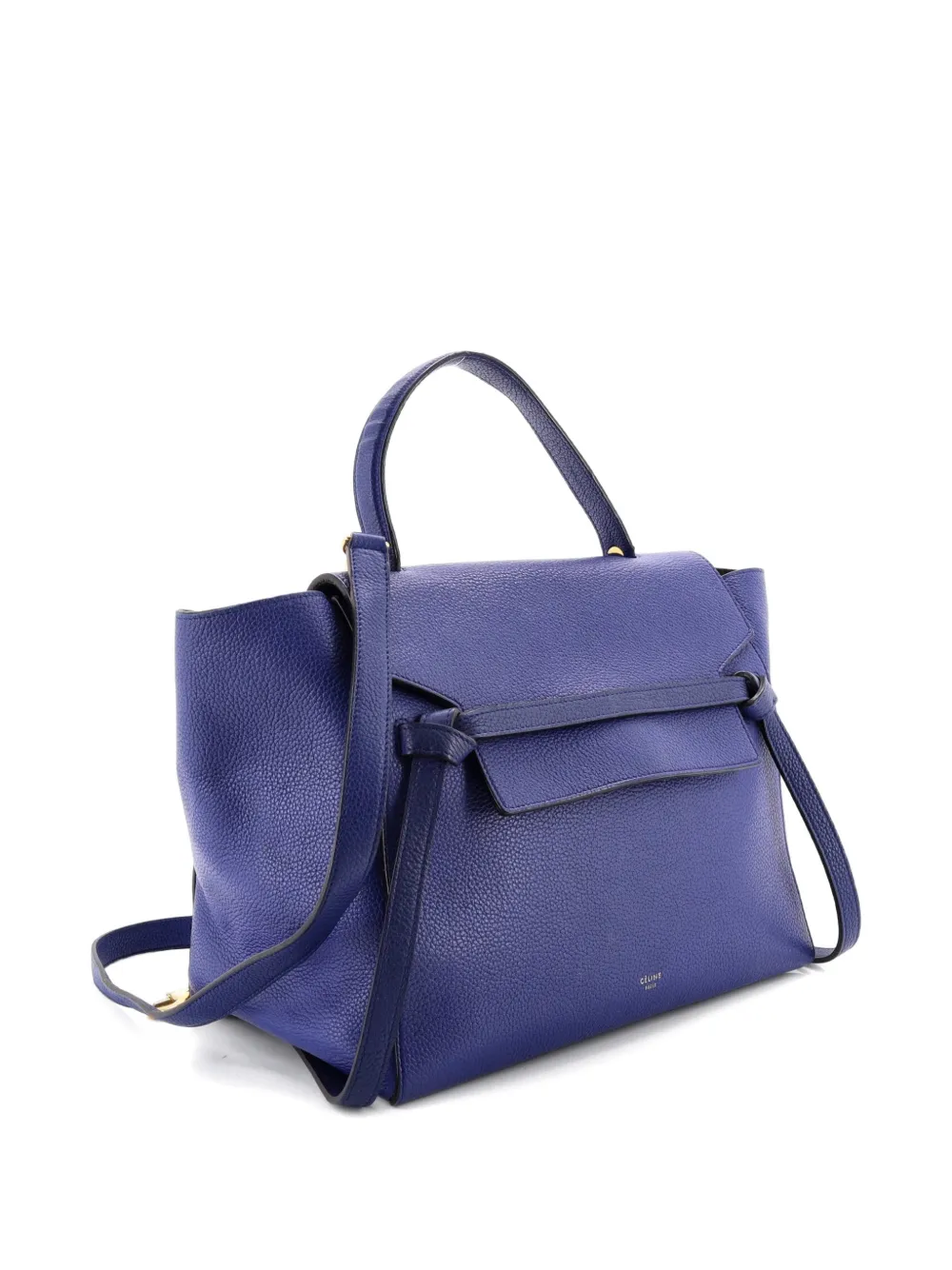  Celine Pre-owned Belt Bag Textured Leather Mini Shoulder Bag - Blue 