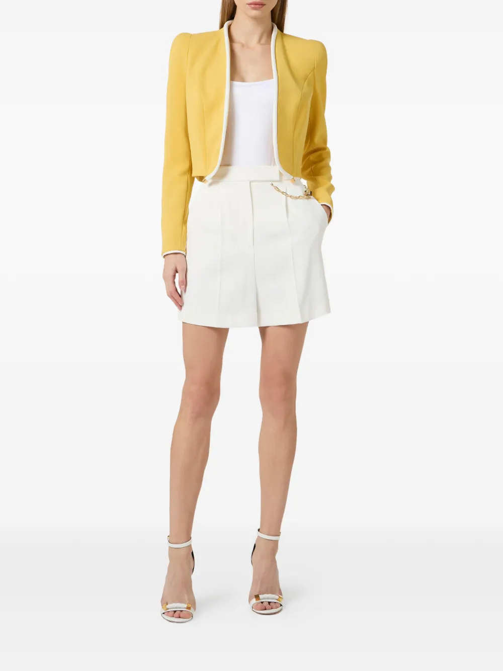  Elisabetta Franchi Shoulder-pads Jacket - Yellow 