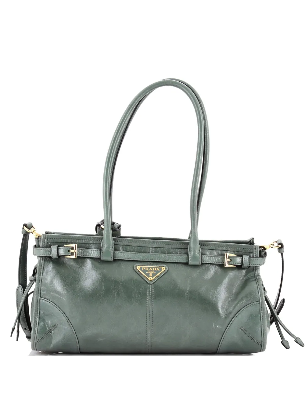 Prada Pre-Owned Bonnie Handbag Vitello Shine Medium crossbody bag - Verde