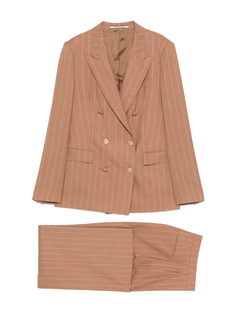 Tagliatore pinstripe double-breasted suit - Nude