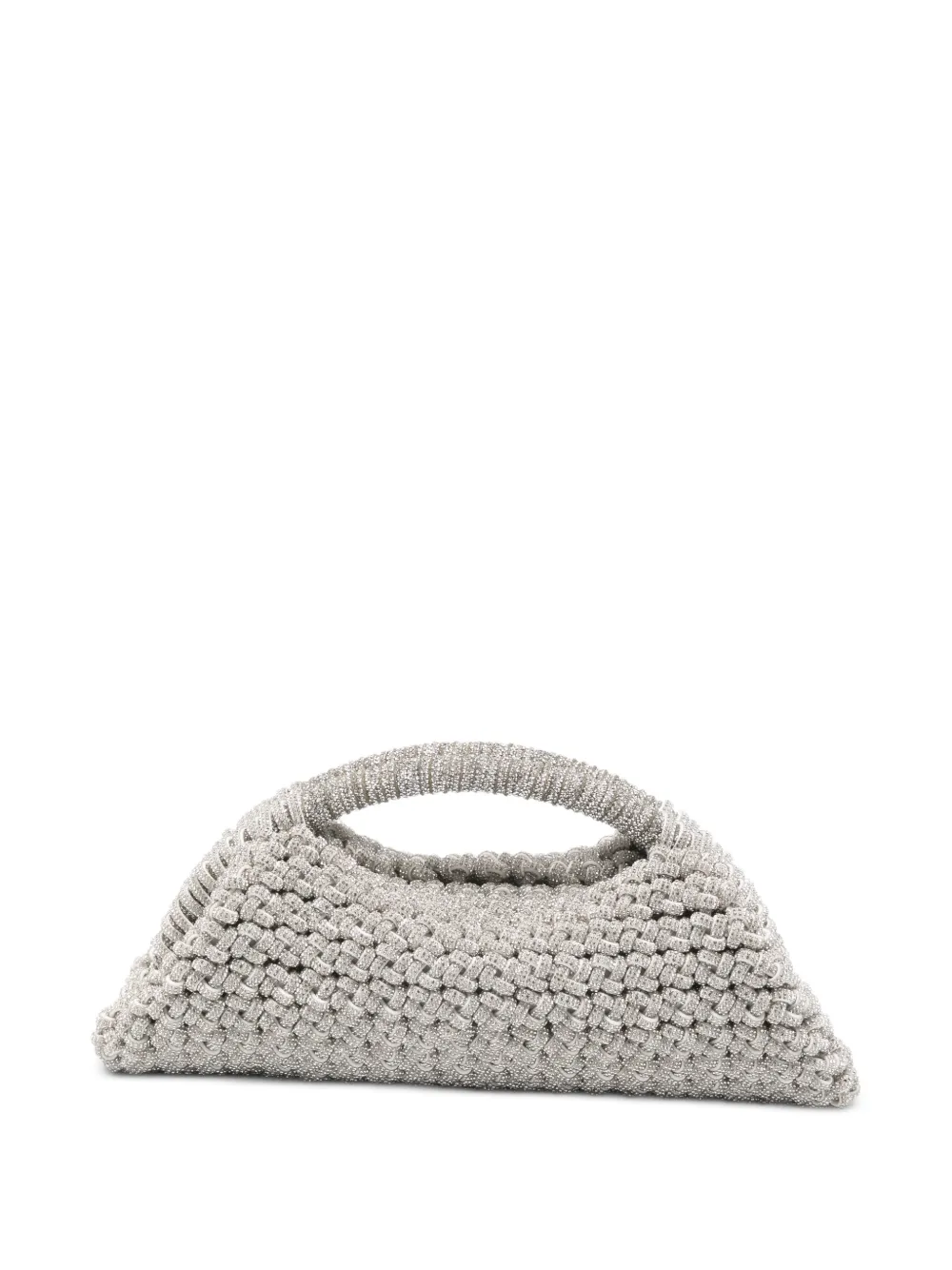 Hibourama Olivia crystal-embellishment clutch bag - Argento