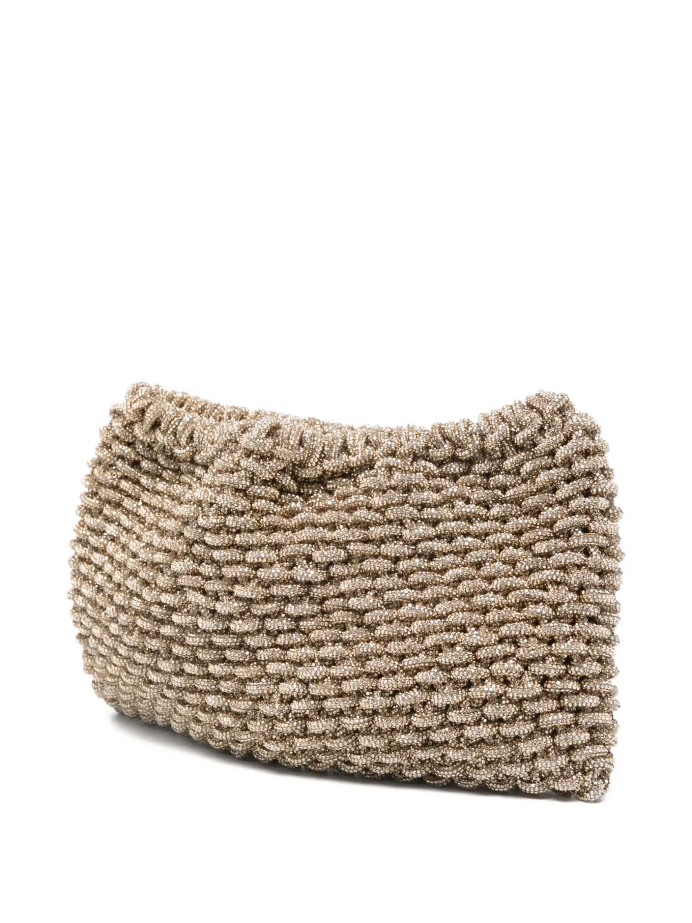 Hibourama Penelope clutch verfraaid met kristallen Goud
