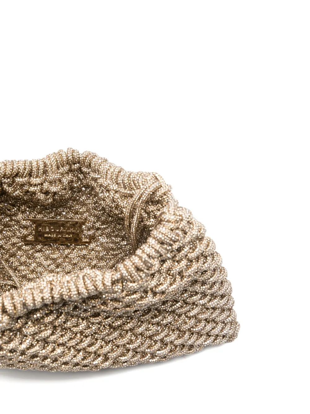 Hibourama Penelope clutch verfraaid met kristallen Goud
