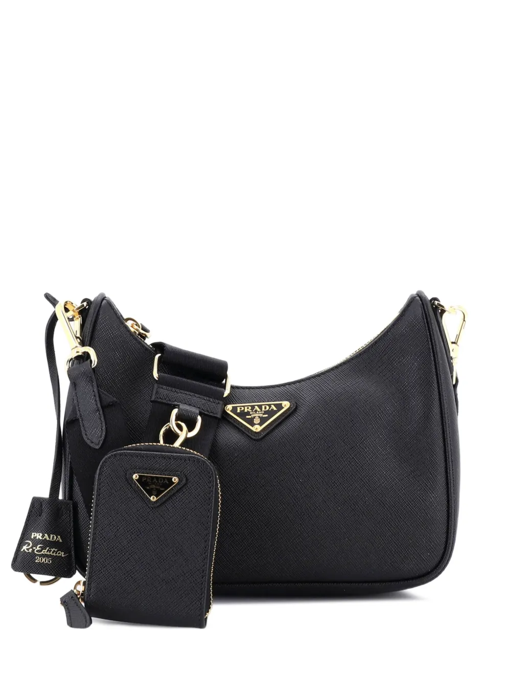 Prada Pre-Owned Re-Edition 2005 Shoulder Bag Saffiano Leather Small crossbody bag - Nero