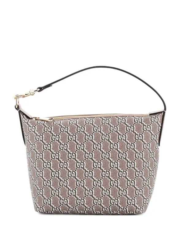 Gucci Pre-owned Ophidia Zip Shoulder Bag GG Shadow Coated Canvas Super Mini Hobo Bag in Brown