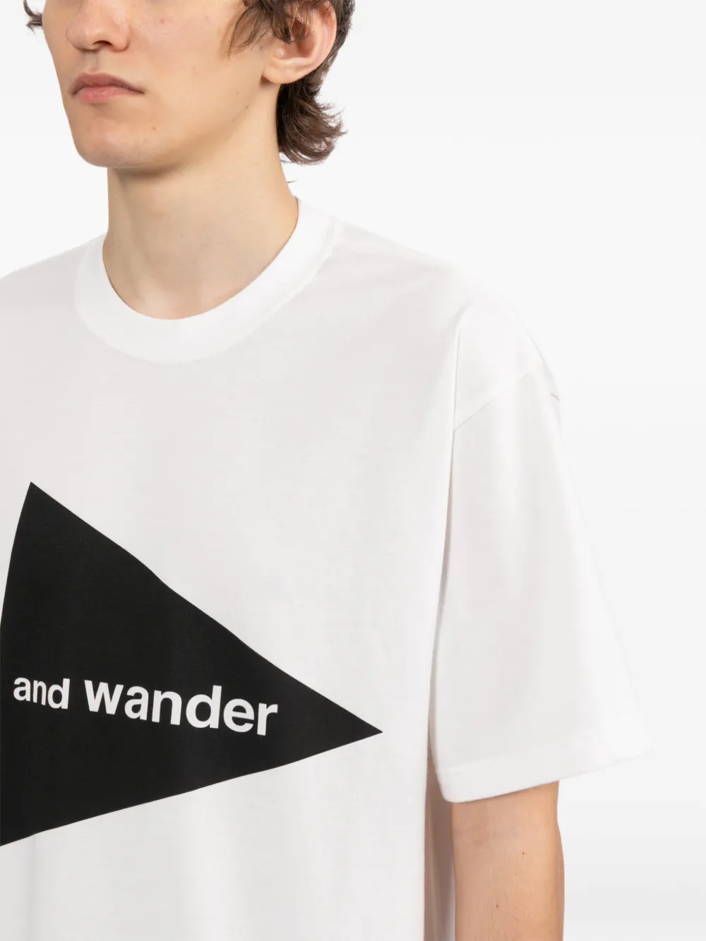 and Wander T-shirt met logoprint Wit