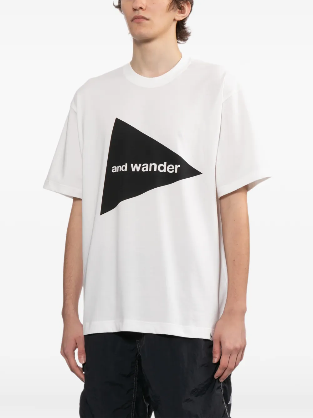 and Wander T-shirt met logoprint Wit