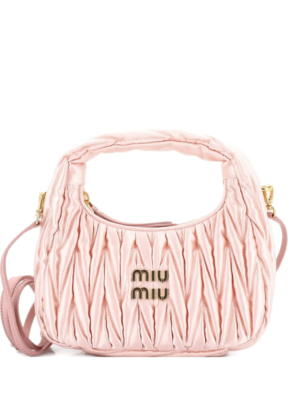 Miu Miu Pre-Owned Wander Matelasse Satin Mini hobo bag - Rosa