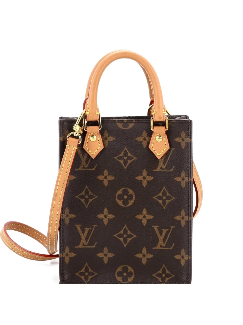 Louis Vuitton Pre-Owned Petit Sac Plat Bag Monogram Canvas crossbody bag - Marrone