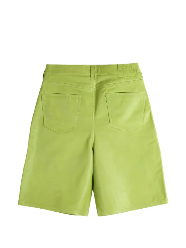 Stüssy Big Ol' Leather Shorts | Green | FARFETCH CA
