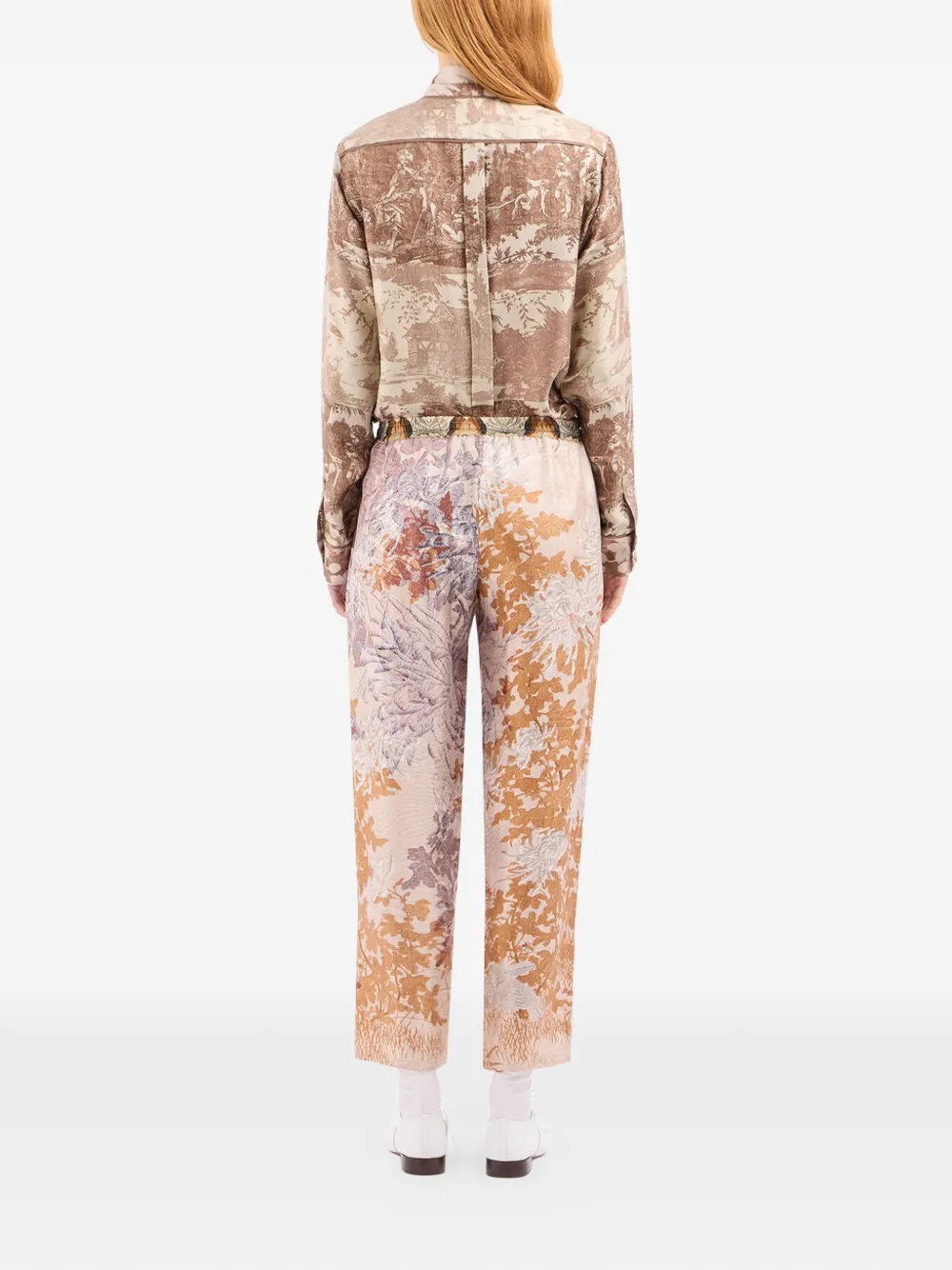 Pierre-Louis Mascia Aloe broek met bloemenprint Beige
